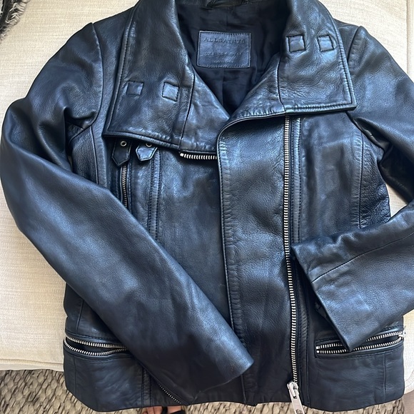 AllSaints bales biker leather jacket - Picture 3 of 4